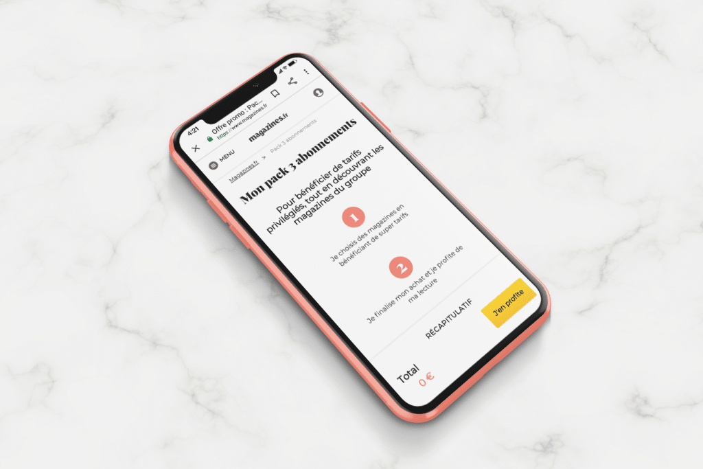 Refonte du site magazines.fr -Abonnement_Version mobile