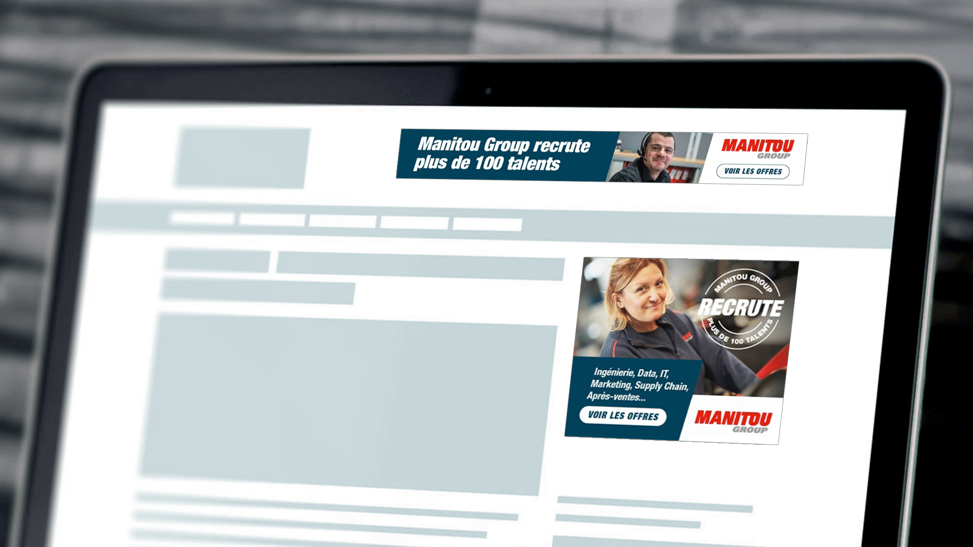 Bannière web de la campagne de recrutement Manitou Group